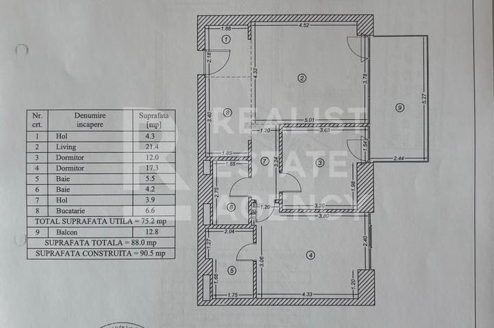 Apartament de vânzare 3 camere - One Verdi Park, București - Schiță 21