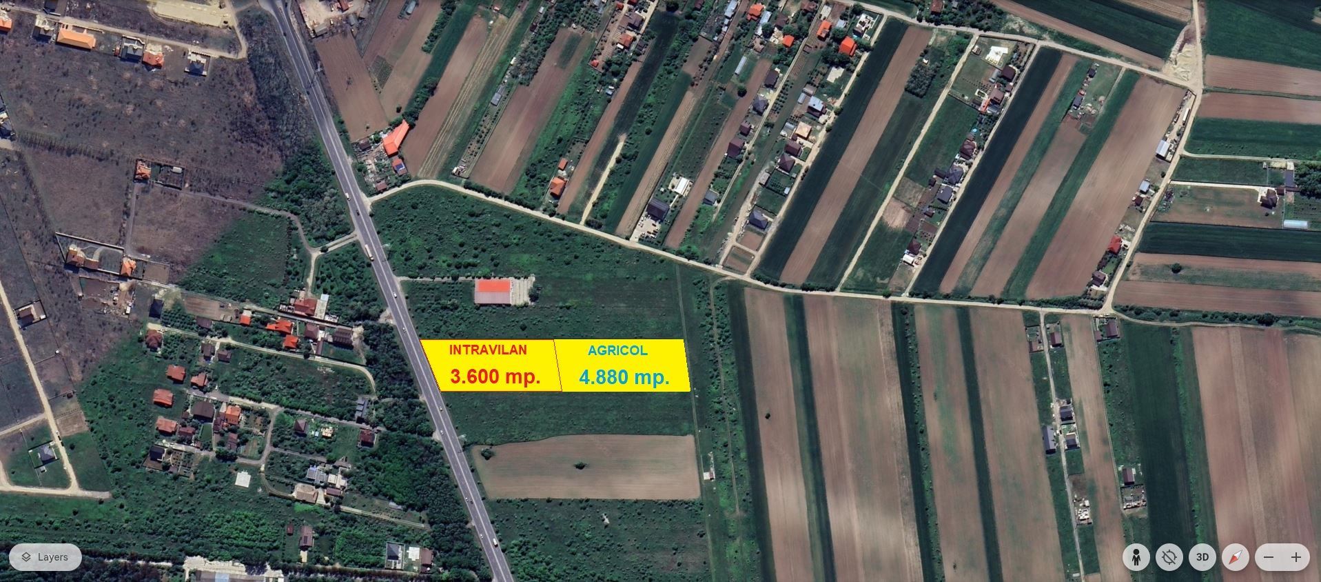 TARTASESTI - 8.478 mp. teren intravilan cu deschidere de 33 m. la DN7 - Poză 4