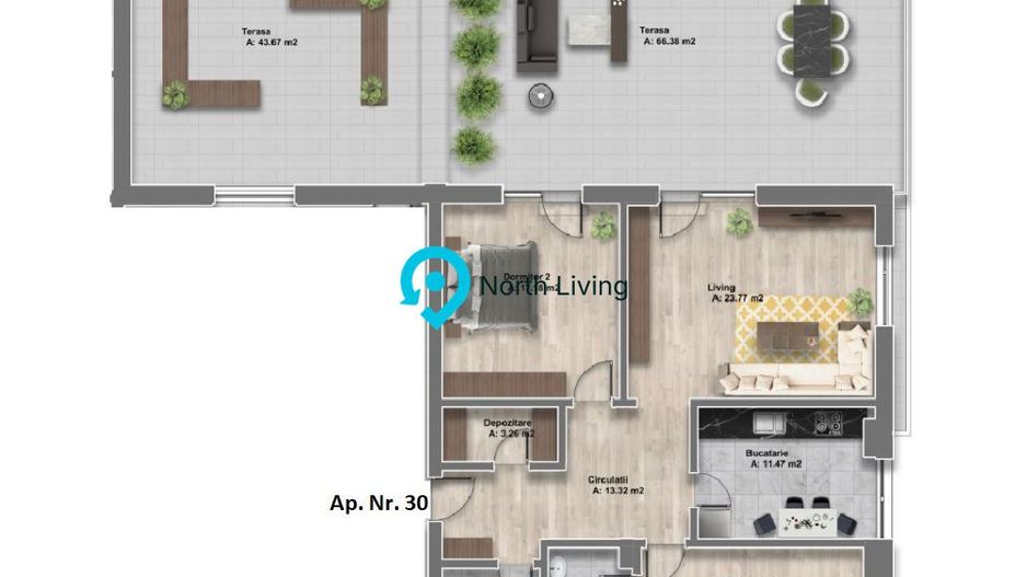 Penthouse 3 camere | 210 mp | 2 terase | Sisești - Poză 27