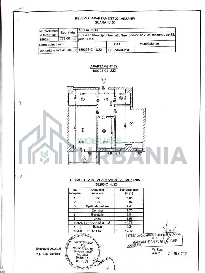 Apartament 2 camere decomandat, etaj mezanin, str. Nae Ionescu nr. 2, zona Lidl Bucium, Iași - Poză 1