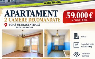 APARTAMENT 2 CAMERE DECOMANDATE, ETAJ 2, ULTRACENTRAL – BLOC AUROCOR; - Poză 1