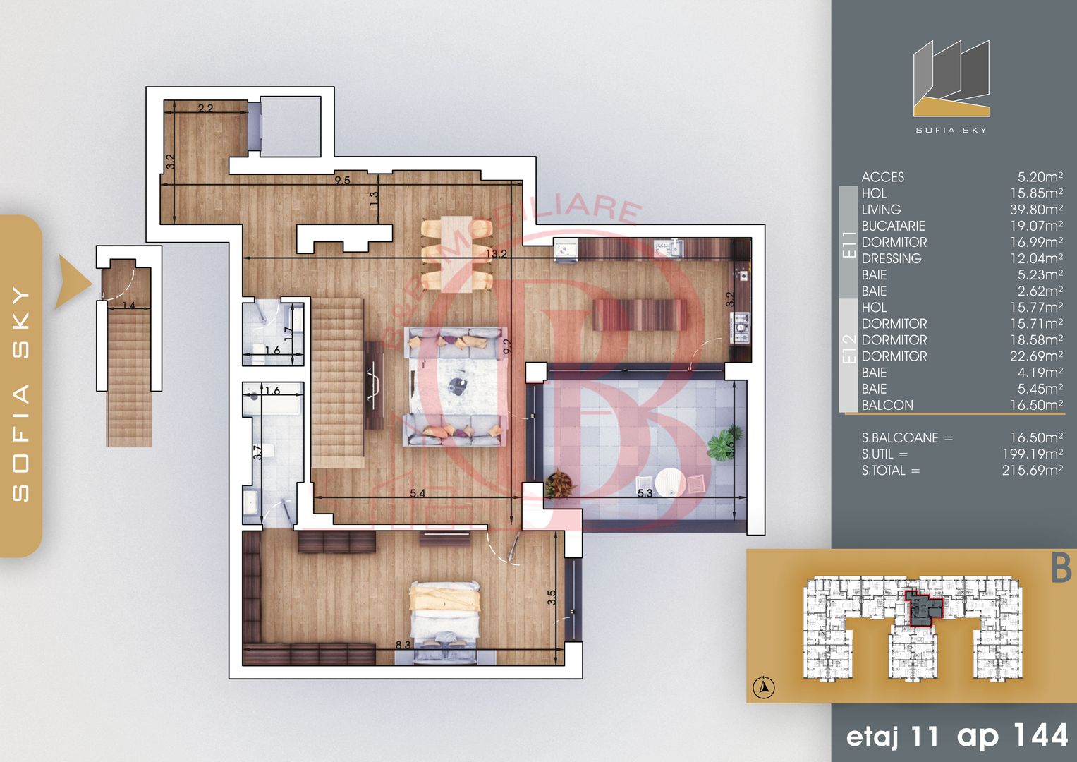 Th. Pallady 5 camere Duplex | Living 40mp | Dormitor 19mp - Schiță 1