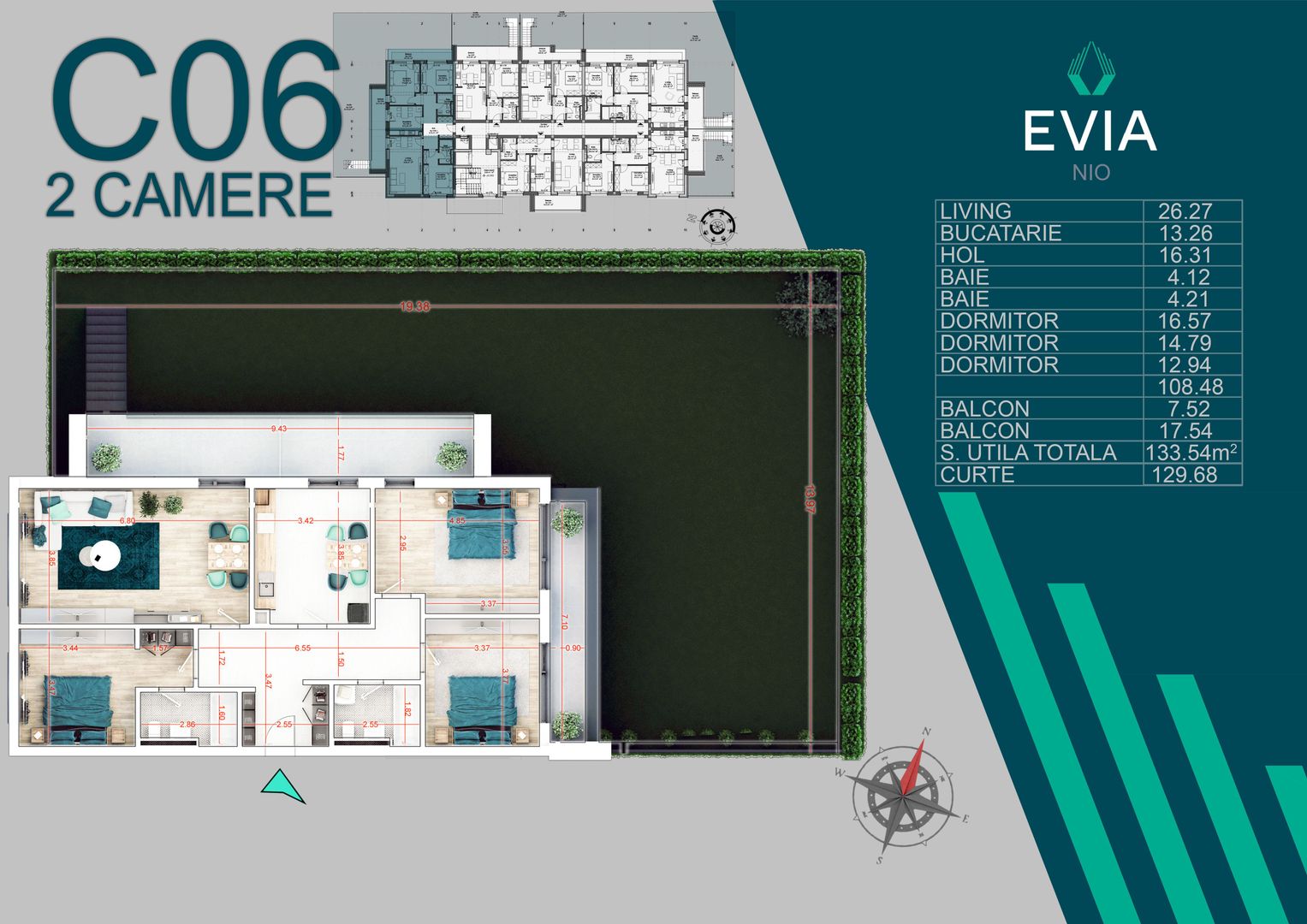 AP. 4CAM.+GRADINA(263.2 MP)-PROIECT EVIA / SCOALA BRAUNER,METROU! - Poză 1