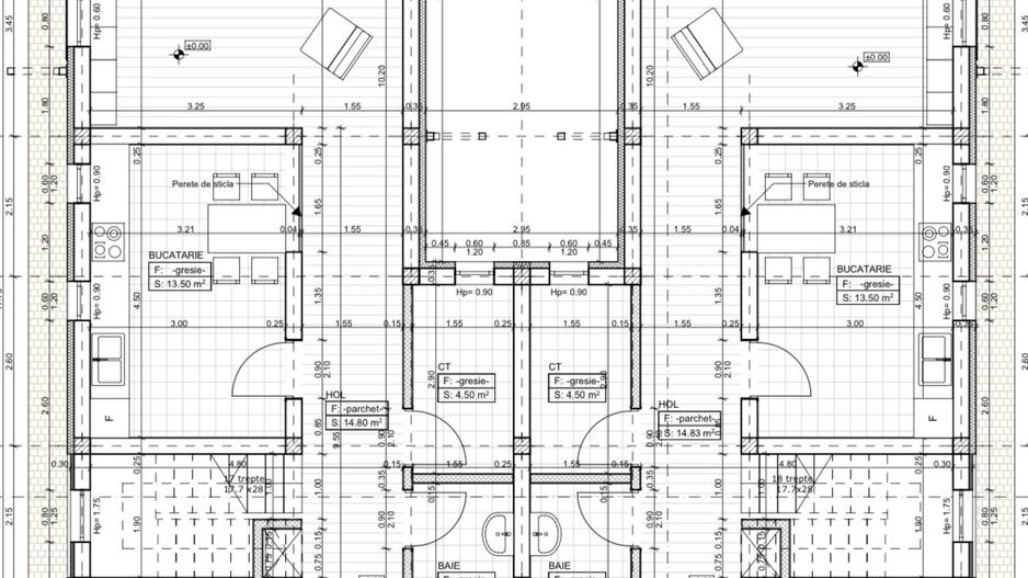 Duplex despartit prin spatiu tehnic  - teren 500mp - Poză 3
