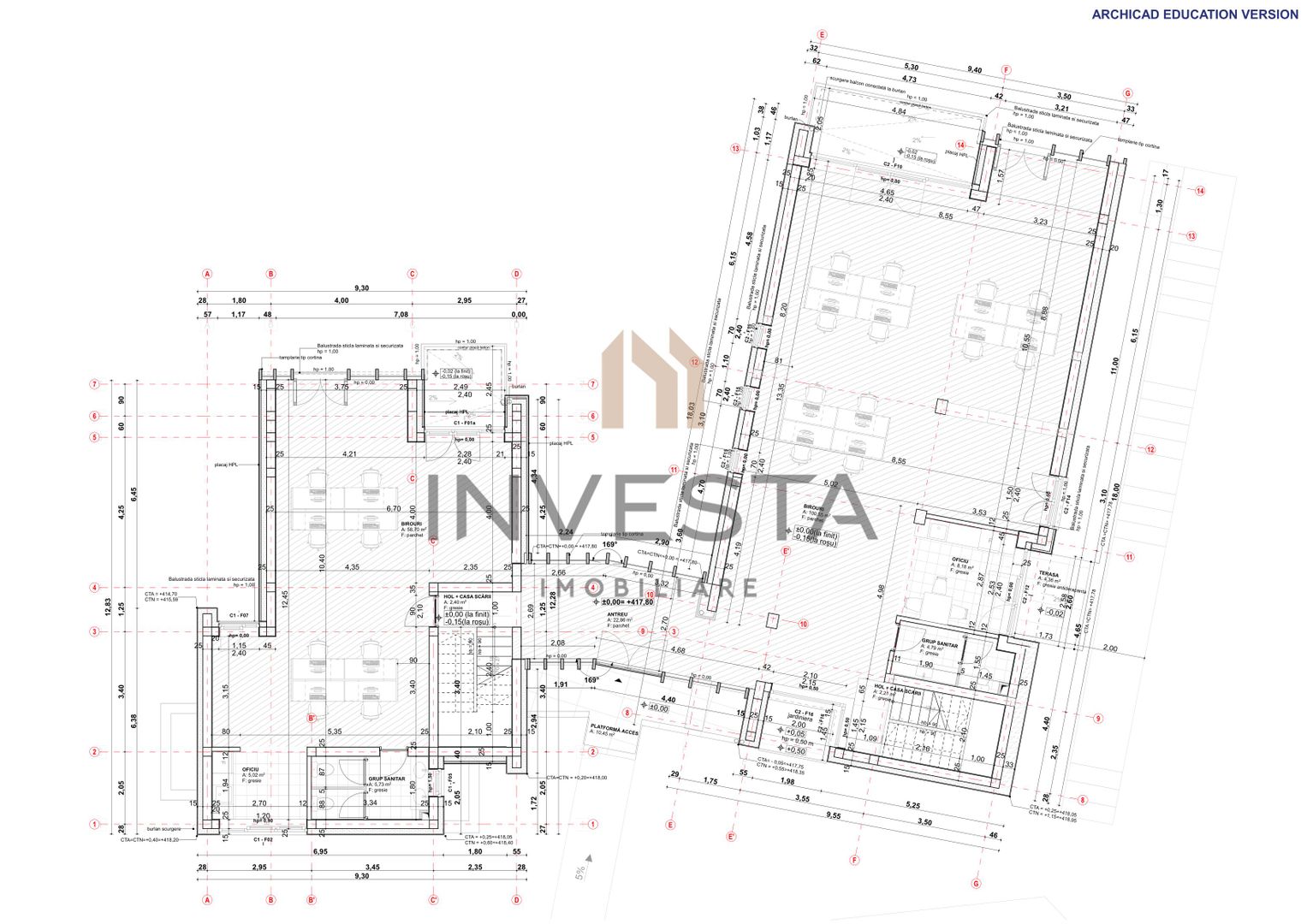 Spatiu premium Zorilor, 600 mp, vitrat, 25 parcari! cu panorama! - Schiță 14