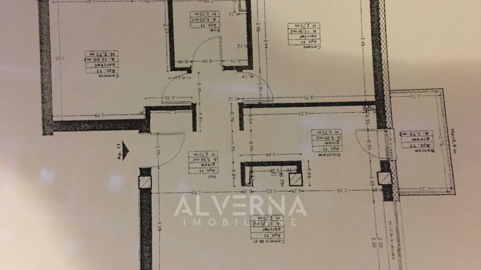 Apartament 3 camere | 61mp + balcon | parcare subterana | Manastur - Schiță 7