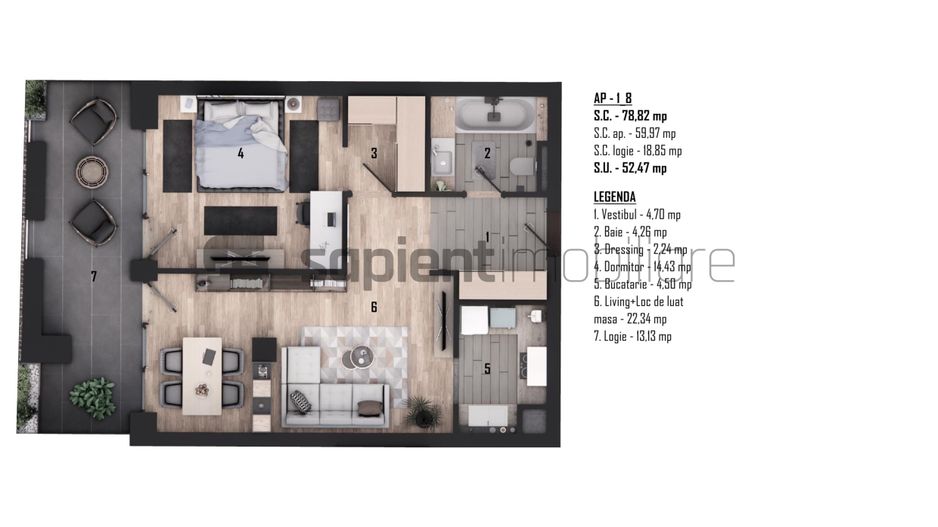 De vânzare apartament 2 camere, ultracentral, semifinisat - Poză 2