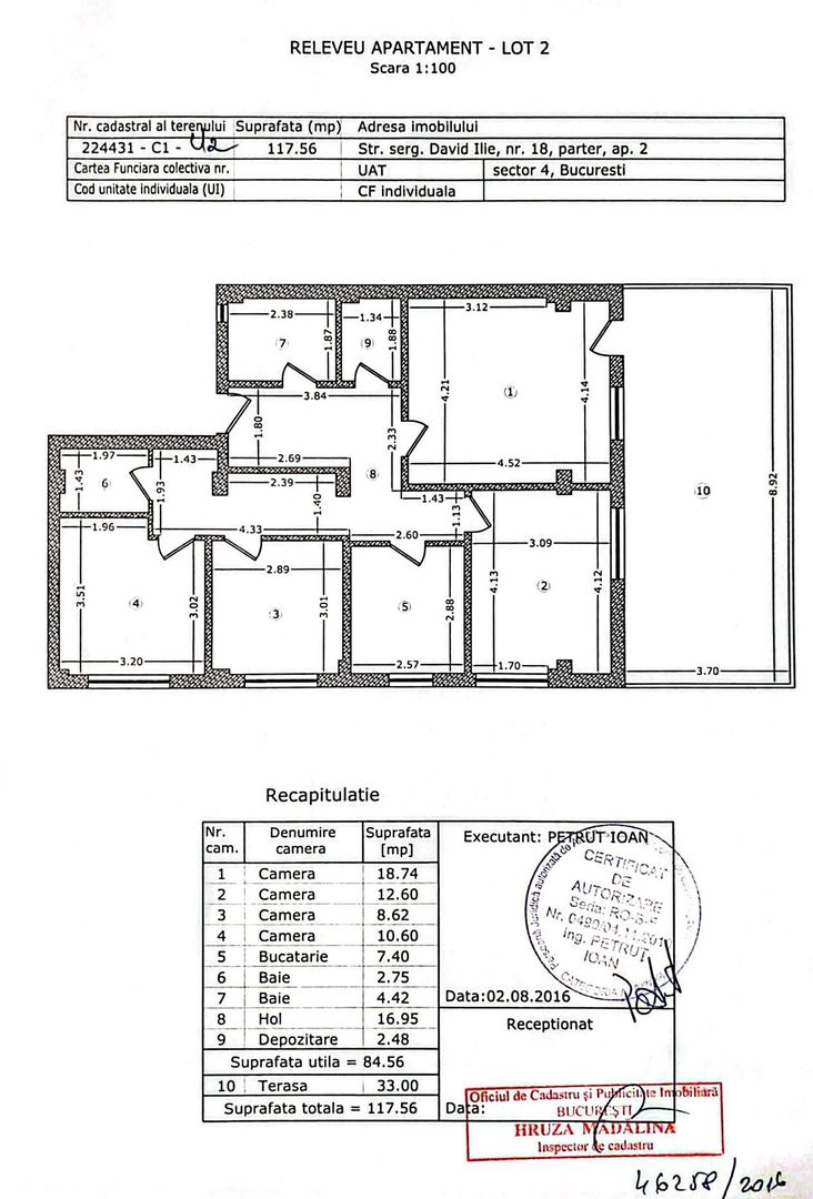 Apartament 4 camere + curte proprie Locatie excelenta – Brancoveanu - Schiță 52
