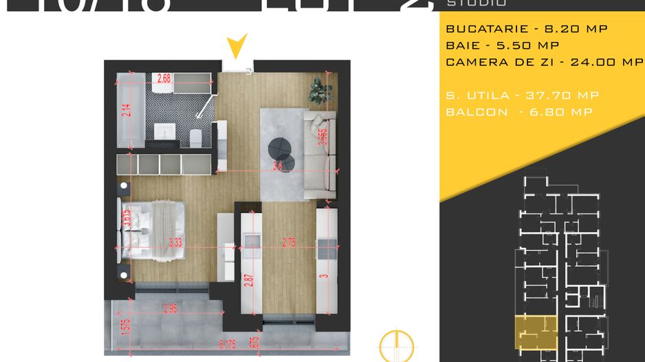 STUDIO - BLOC P+3  / LOCUINTA SAU INVESTITIE. PALLADY! - Poză 1