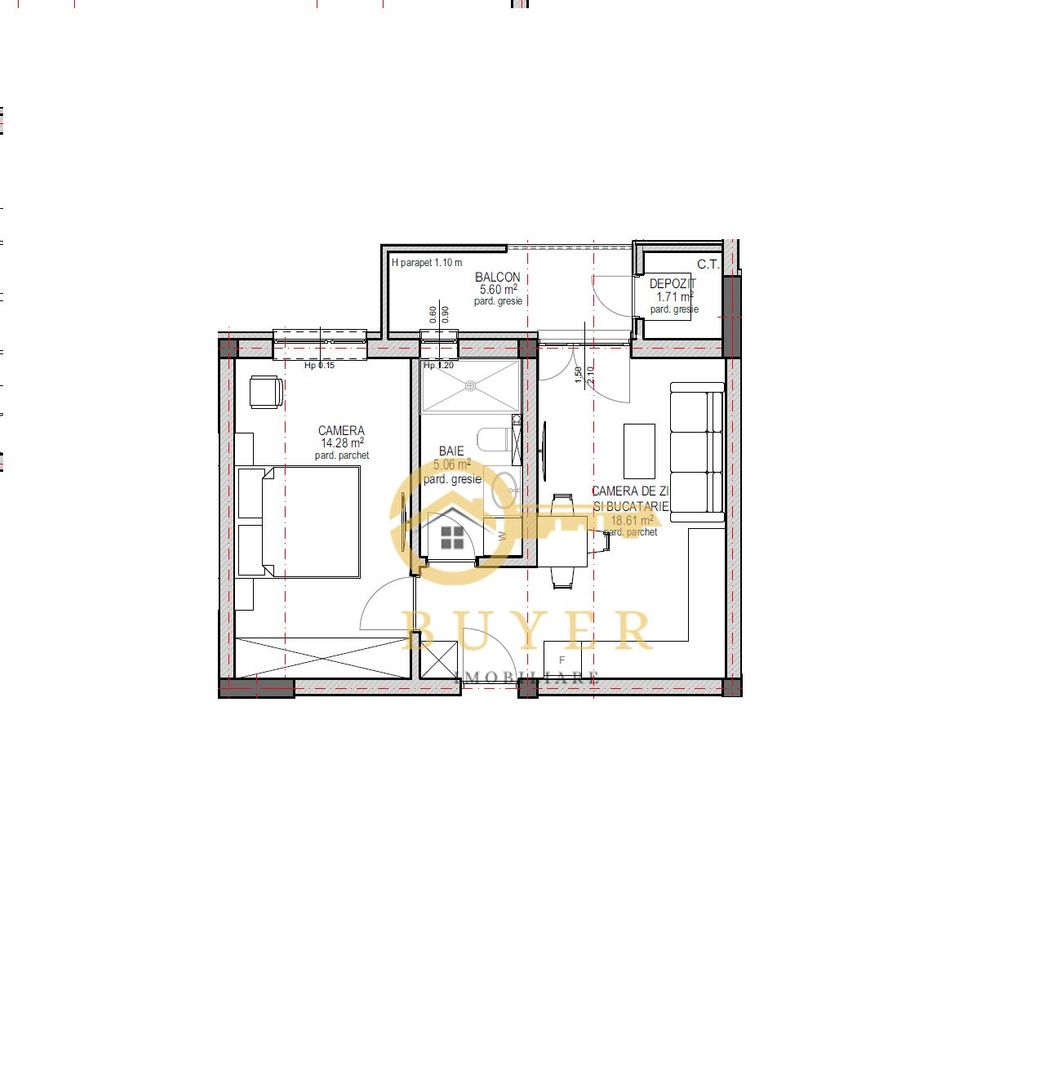 Apartament cu 2 camere si gradina, in Sibiu - bloc nou, cu lift - Poză 3