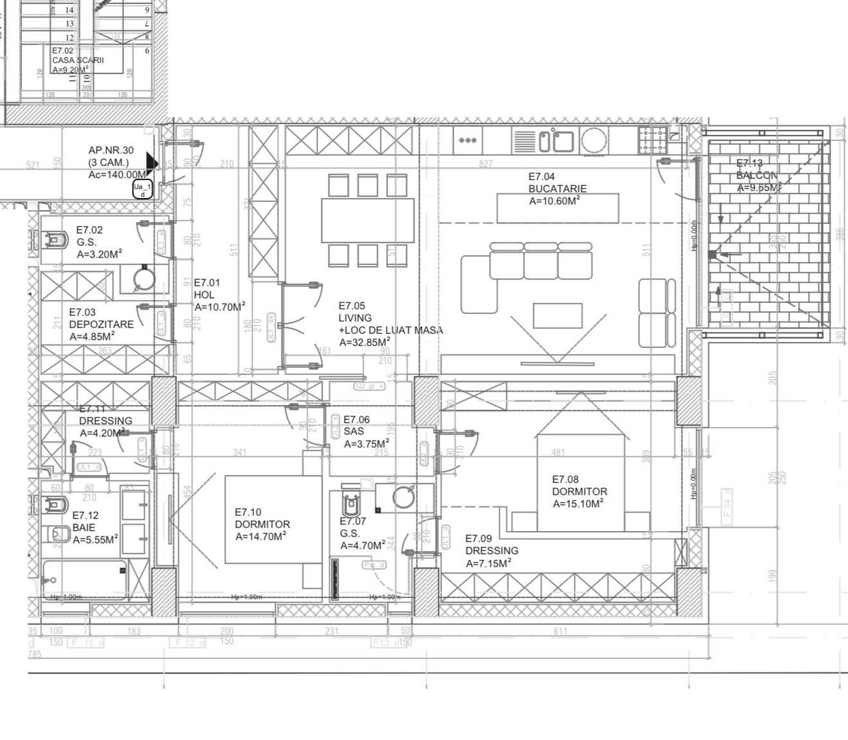 3 camere Rahmaninov | Loc Parcare | Vedere superba | Comision 0% - Schiță 11
