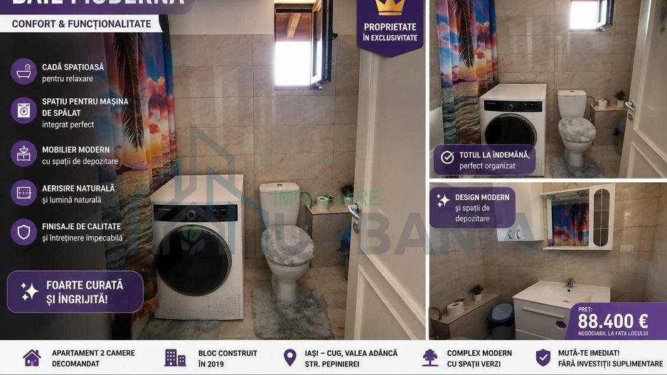 Apartament 2 Camere Complet Mobilat si Utilat, CUG Valea Adanca, Bloc 2019 - Poză 5