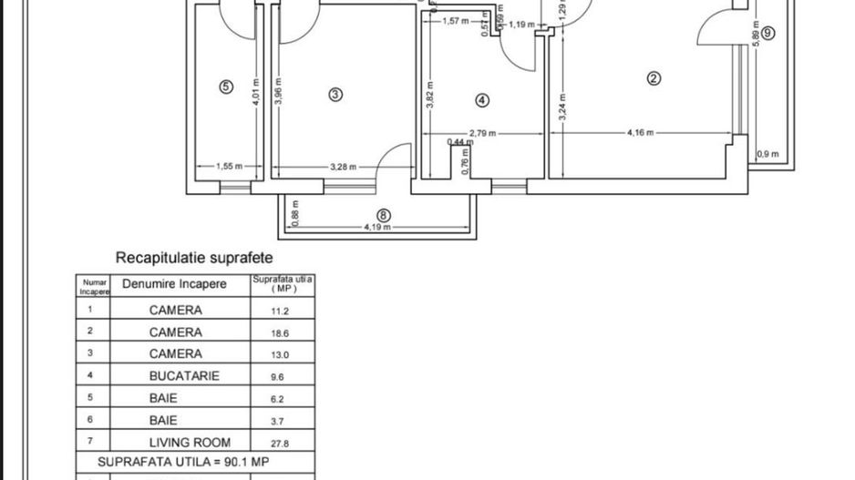 AP. 4 CAMERE BUCURESTII NOI, MOBILAT/UTILAT, BLOC NOU, COMISION 0% - Schiță 9