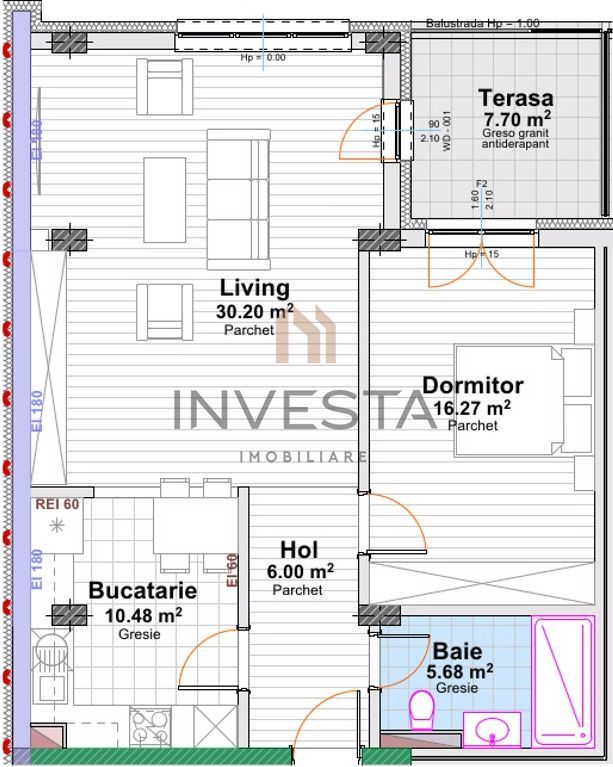 Apartament 2 camere decomandat 68 mp si terasa, bloc nou, Marasti! - Poză 4