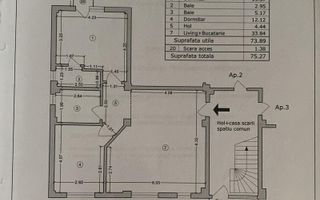 Apartament 3 camere - centrala proprie - 2 locuri parcare - terasa I Salajan - Schiță 12