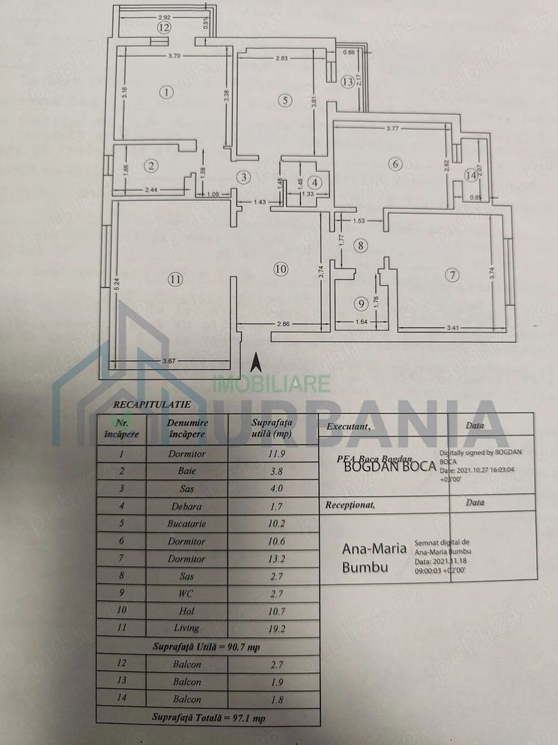 Apartament 4 camere, 97 mp, cartier Dacia, Iași - Poză 10