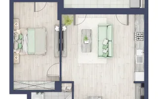 Chirie apartament 2 camere - zona de Vest - 51mp+terasa, Sibiu - Schiță 17