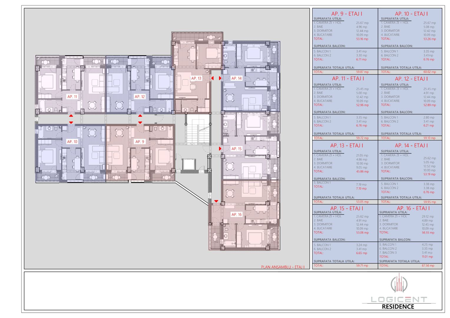 APARTAMENT NOU - 2 camere, ETAJ 1, Complex LOGICENT; - Poză 3