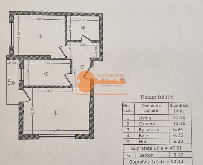 Apartament 2 camere | Lujerului | Curte proprie 25 mp | Parcare inclusă - Schiță 15
