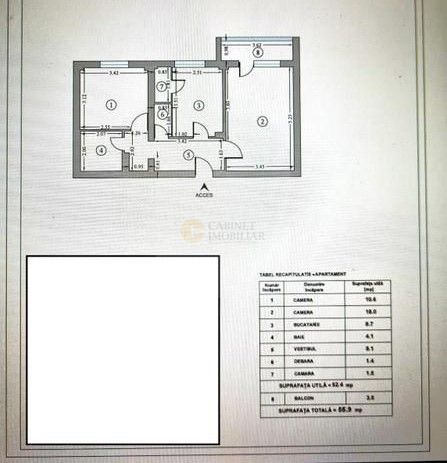 2 Camere - 56 MP | 1984 | Decomandat | 1/10 | Metrou Lujerului - 3 min - Schiță 6