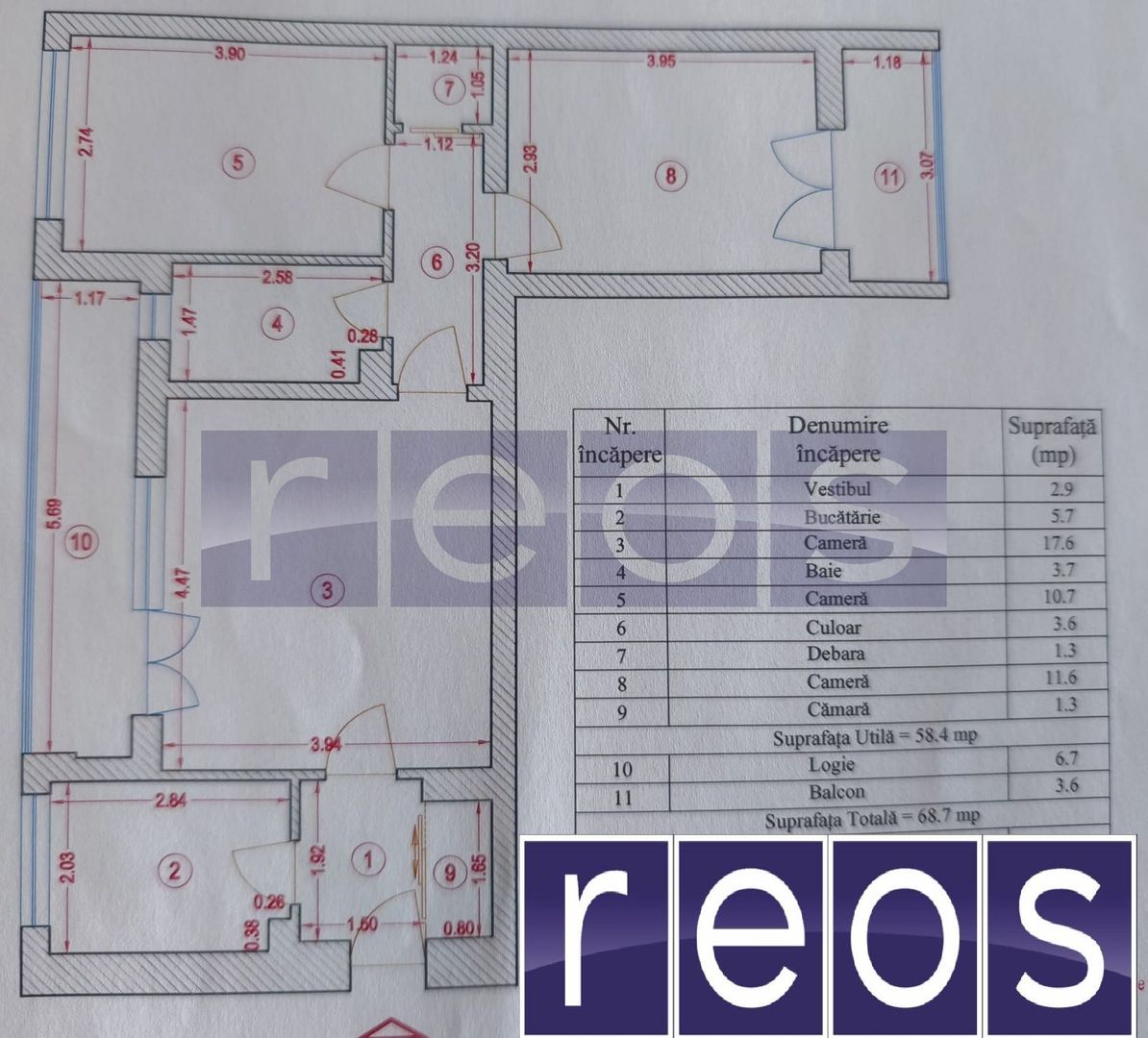 DE VANZARE AP 3 CAMERE 69 MP LUJERULUI | SEMIDECOMANDAT | METROU - Schiță 5