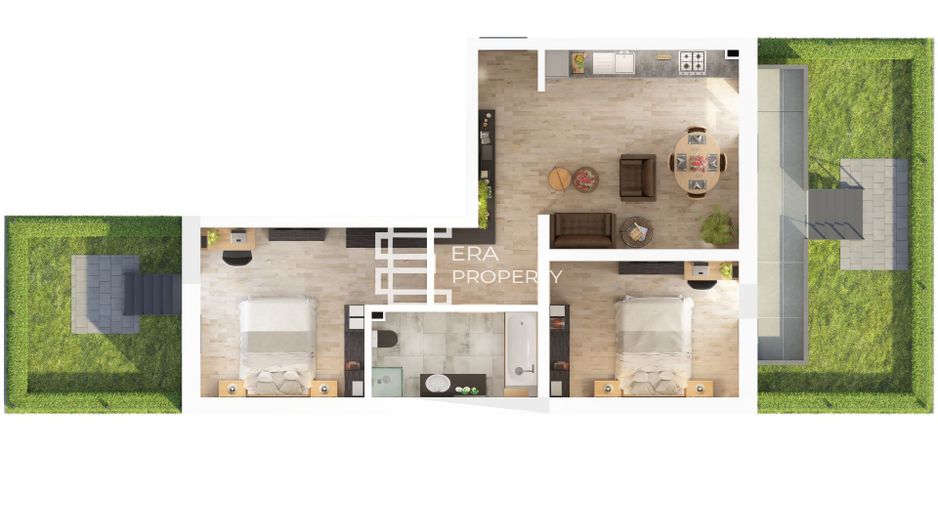 Apartament 3 camere cu 2 grădini, balcon și parcare gratuită, Doamna Stanca - Schiță 11