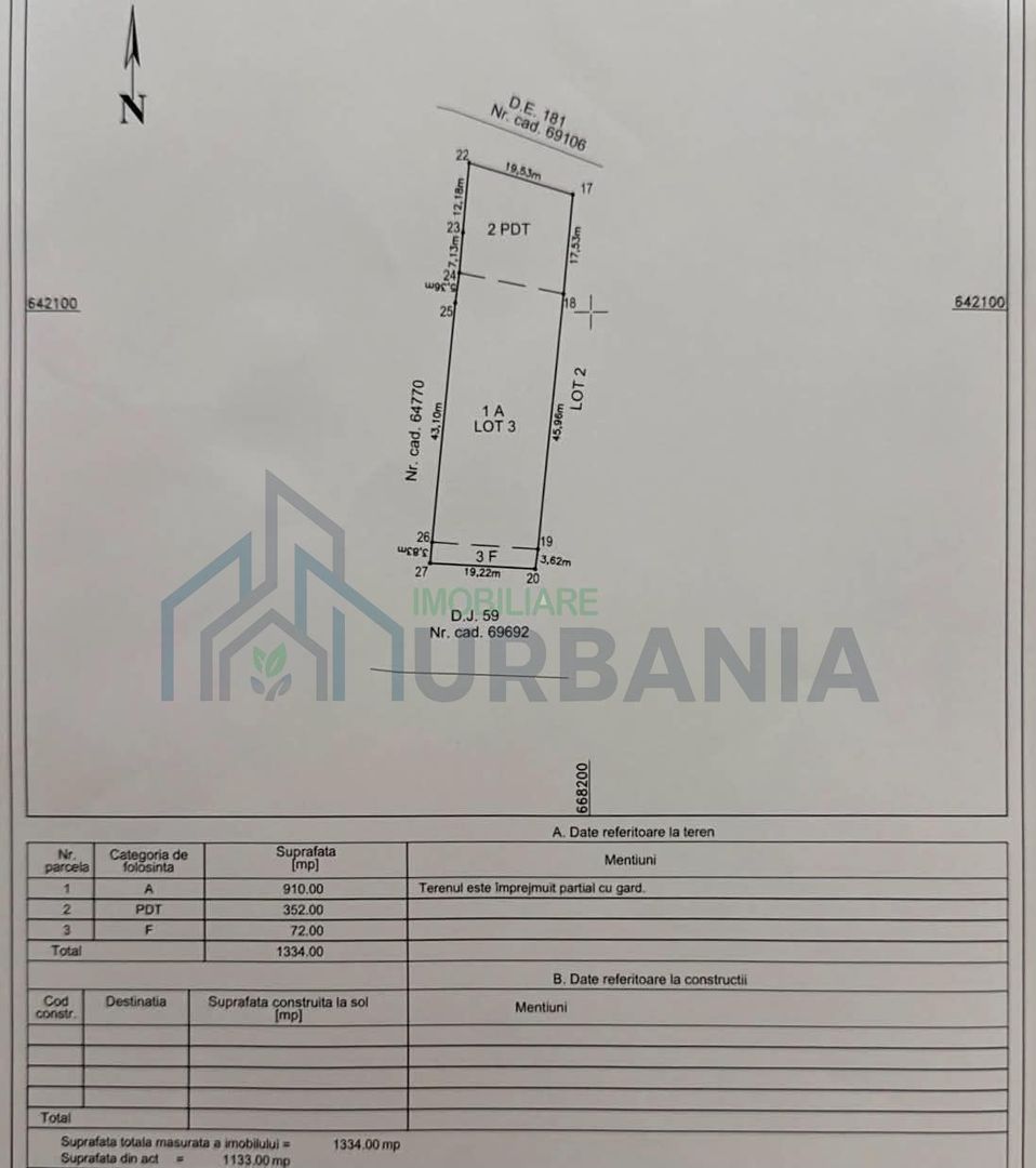 Teren intravilan 1.334 mp în Erbiceni, jud. Iași – ideal pentru construirea unei locuințe - Poză 1