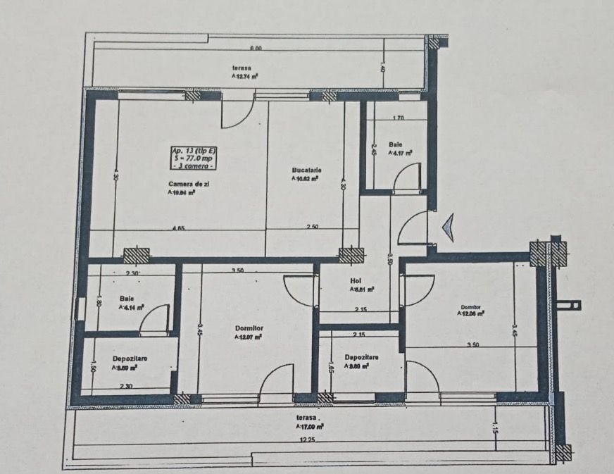 Apartament 3 camere de vânzare - Schiță 21