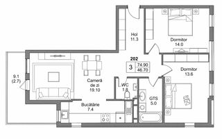 Vânzare, apartament, 2 camere, str. Durlești, Dumbrava - Poză 2