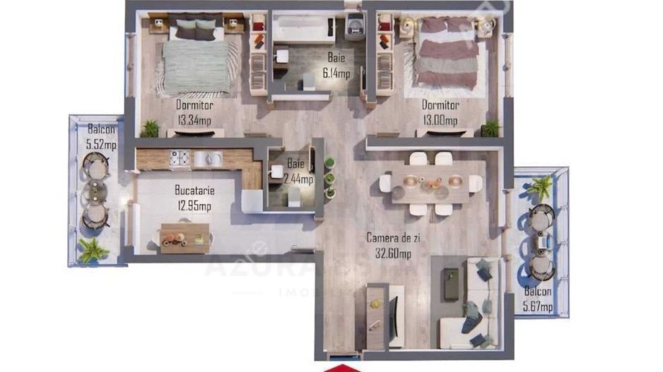 Apartament modern 3 camere 2 dormitoare 2 băi 80 mp utili  Șelimbăr - Poză 11