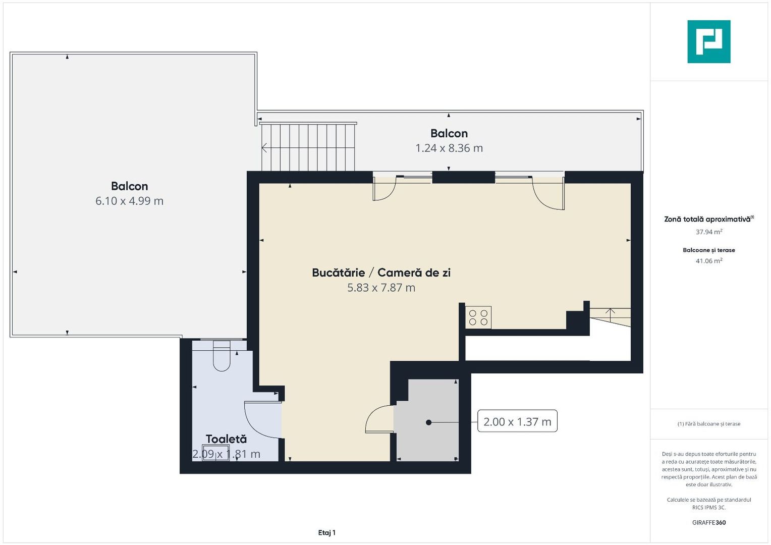 Penthouse nou cu 2 dormitoare și terasă de 29mp - Poză 8