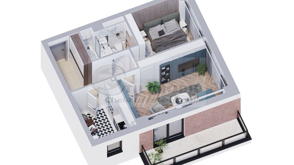 Apartament modern 2 camere, 55.44 mp COMISION 0% - Poză 10