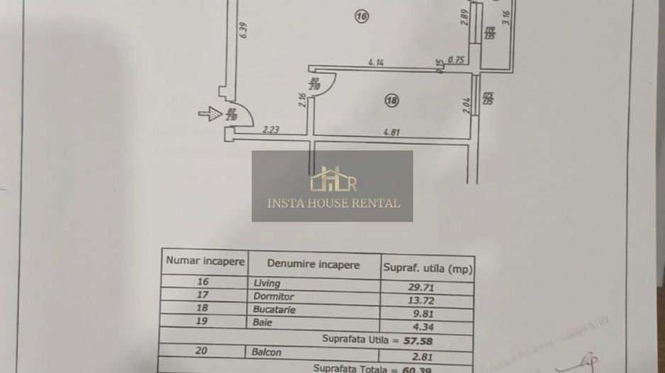 * 2 CAMERE 60MP CU LOC DE PARCARE - STRADA IERNII * COMISION 0% - Schiță 10