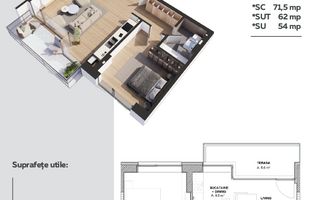 Cloud 9 Evolution – Apartament 2 camere Tip B | Orientare Sudică - Poză 1