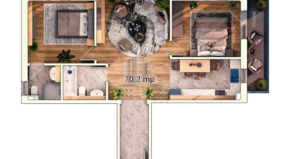 Apartament cu 3 camere/70 mp/Imobil Premium/Cartier Marasti. - Poză 2