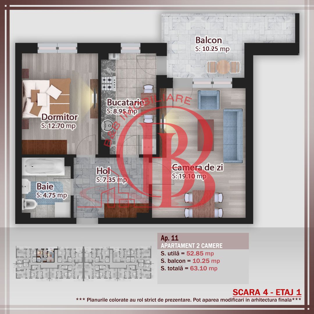 Apartament 2 camere-7min STB Parcul Teilor-Theodor Pallady - Schiță 1