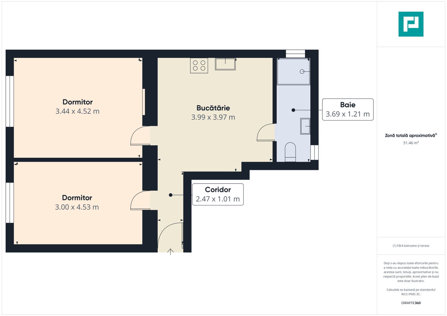 Apartament cu 2 camere la curte , renovat recent - Poză 17