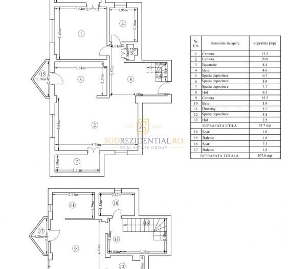 Apartament spectaculos, 3 camere, duplex, metrou Berceni, Comision 0 - Schiță 15