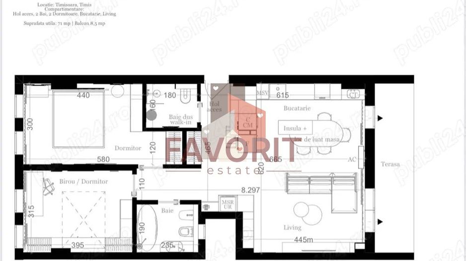 Mobilat si utilat complet. Zona excelenta. Etaj intermediar - Schiță 9