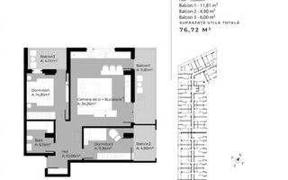 | Apartament cu 3 camere | Etaj intermediar | Cartierul Gheorgheni | - Poză 1