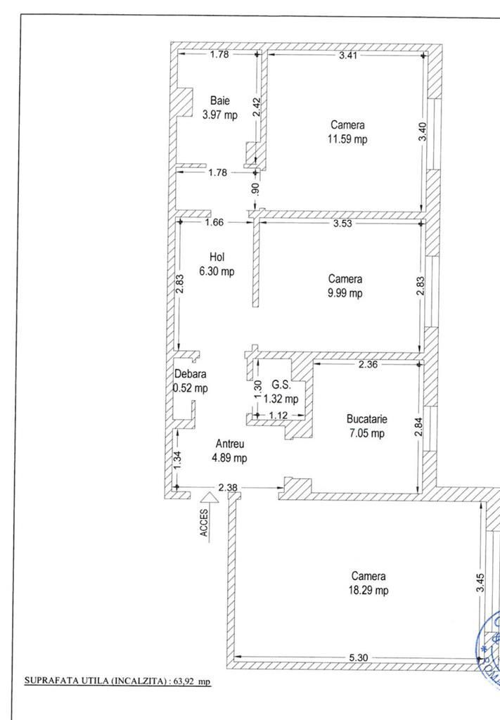 Ap 3 camere cf 1 decomandat Calea Martirilor CENTRALA PROPRIE - Poză 9
