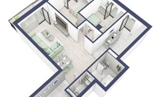 Apartament 3 camere | Balcoane/Terase 31.7 mp | Gradina ca. 61mp | Turnisor - Poză 2