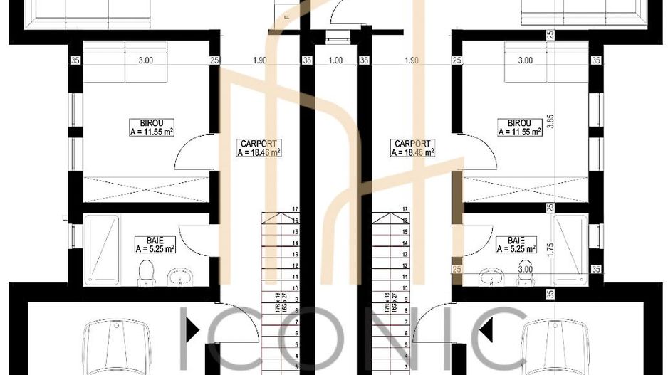 Duplex P+E cu 4 camere si garaj in Giarmata,  comision 0% - Schiță 13