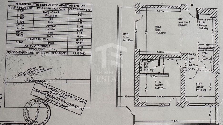 DRISTOR - Baba Novac | 3 camere | Terasa 38mp |2 locuri parcare - Schiță 3