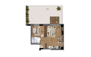 Apartament 2 camere nou,  cu terasa Pta-Unirii AP03B - Schiță 13