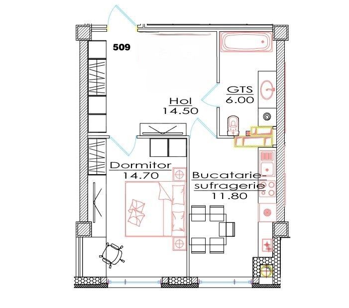 Vânzare, apartament, 1 cameră, str. Ialoveni, Telecentru - Poză 3