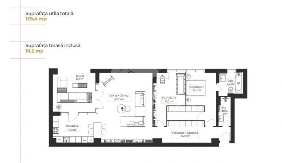 Apartament 3 camere Floreasca | Terasa  | Stil industrial - Poză 9