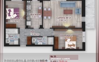 AP. 3CAM DECOMANDAT BLOC P+3 / COMPLEX IN CONSTRUCTIE.PALLADY!