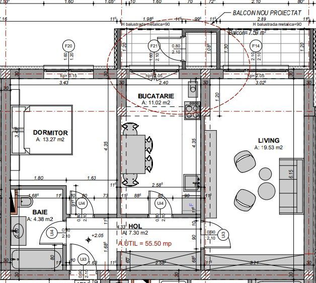 Apartament 2 camere, Prelungirea Doamna Stanca - Schiță 9