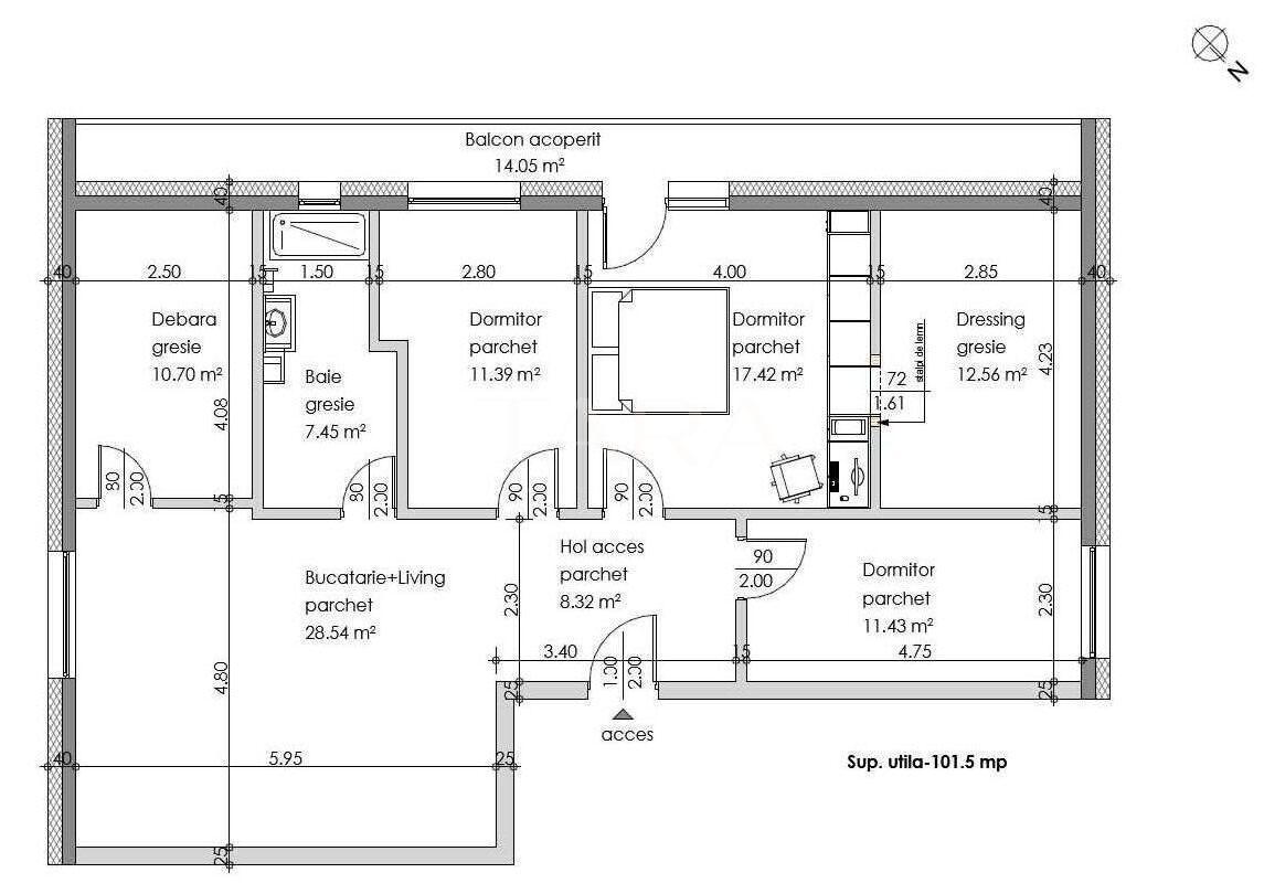Apartament cu 4 camere in apropiere de aeroport. - Poză 7